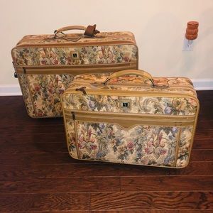 2 pc Vintage Floral Suitcase luggage leisure